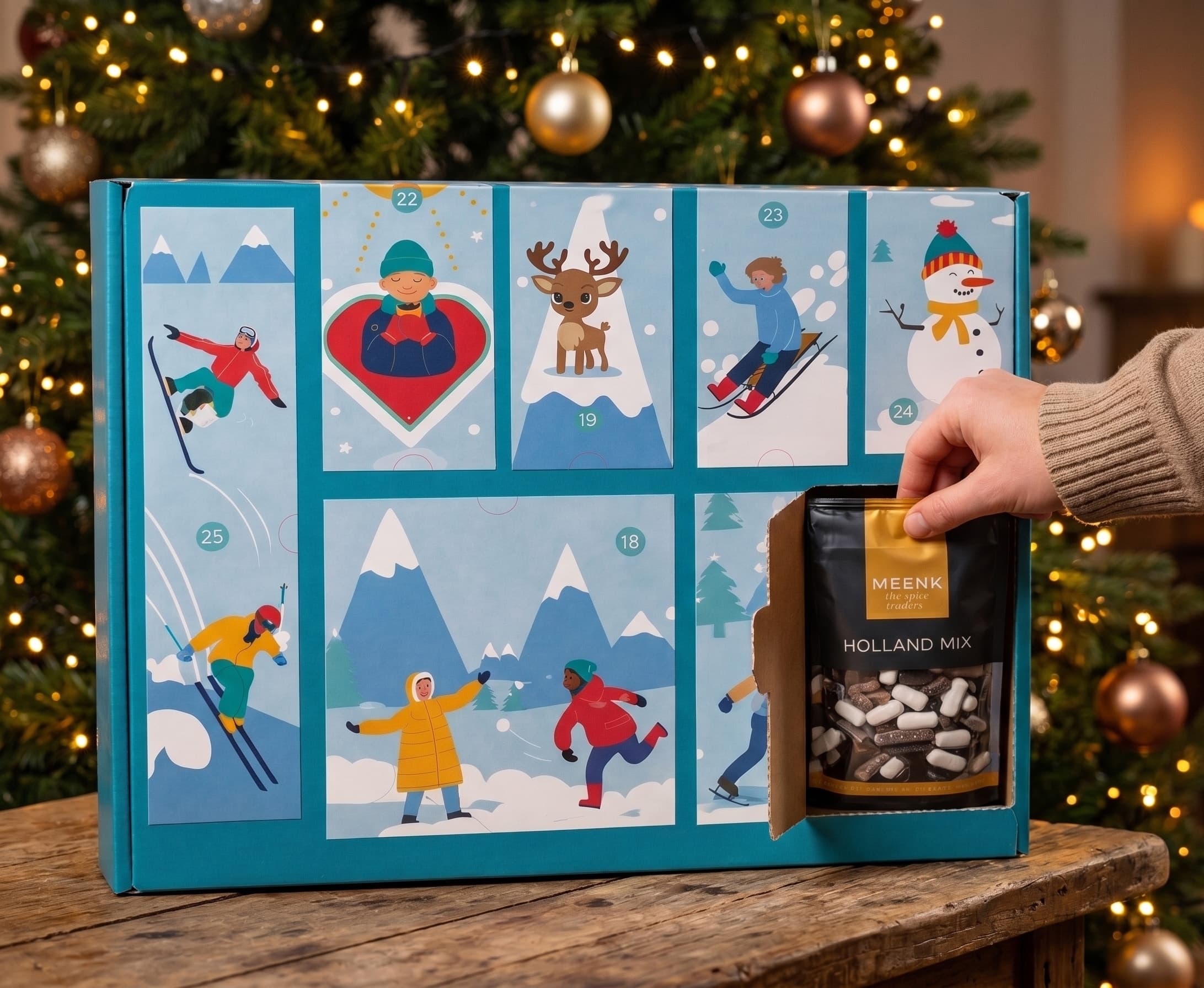 Adventskalender kerstpakket met eigen design en meer beleving voor medewerkers