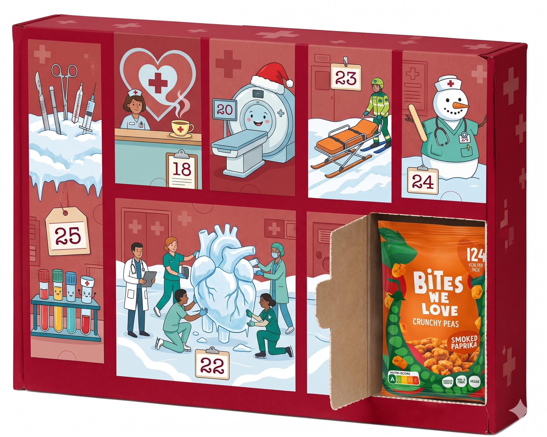 Adventskalender kerstpakket laten maken met feestelijk design voor medewerkers