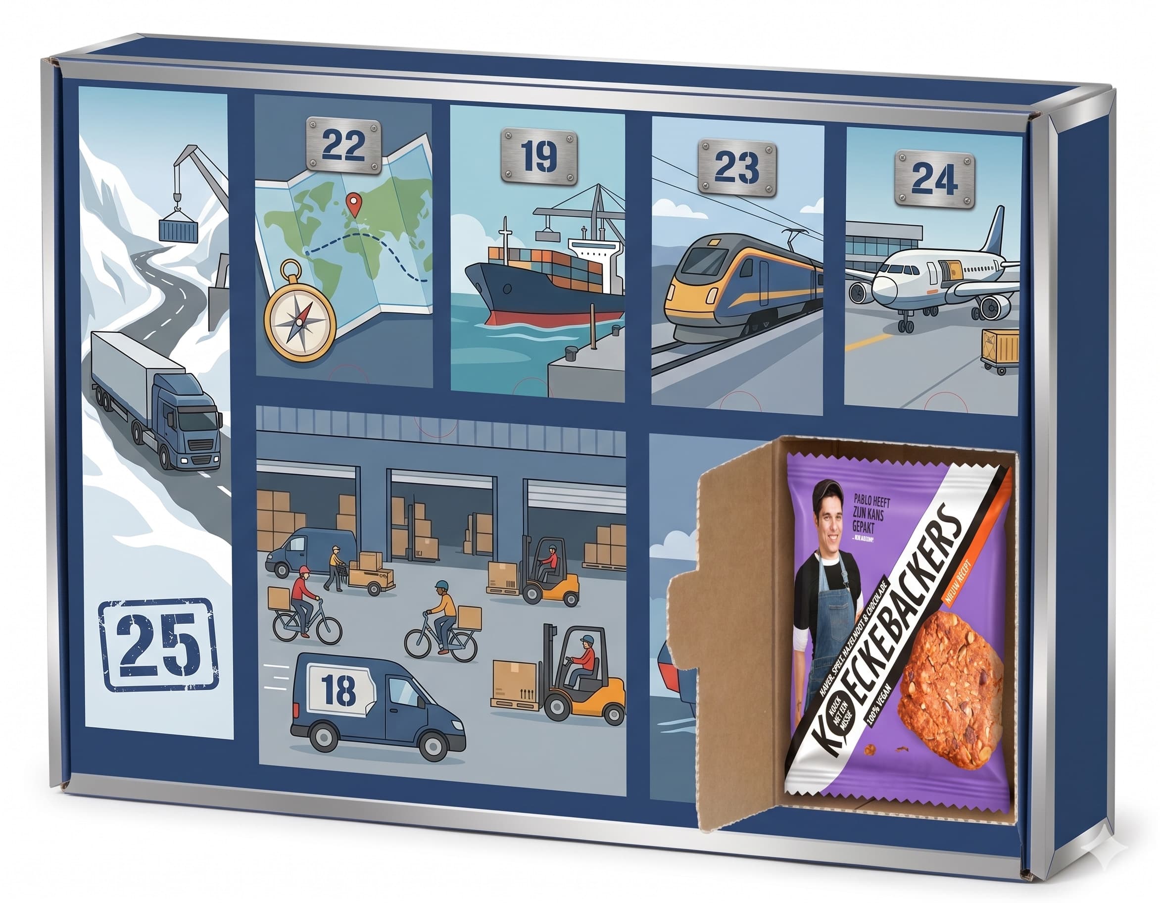 Kerst adventskalender laten maken met eigen design en verrassende vakjes