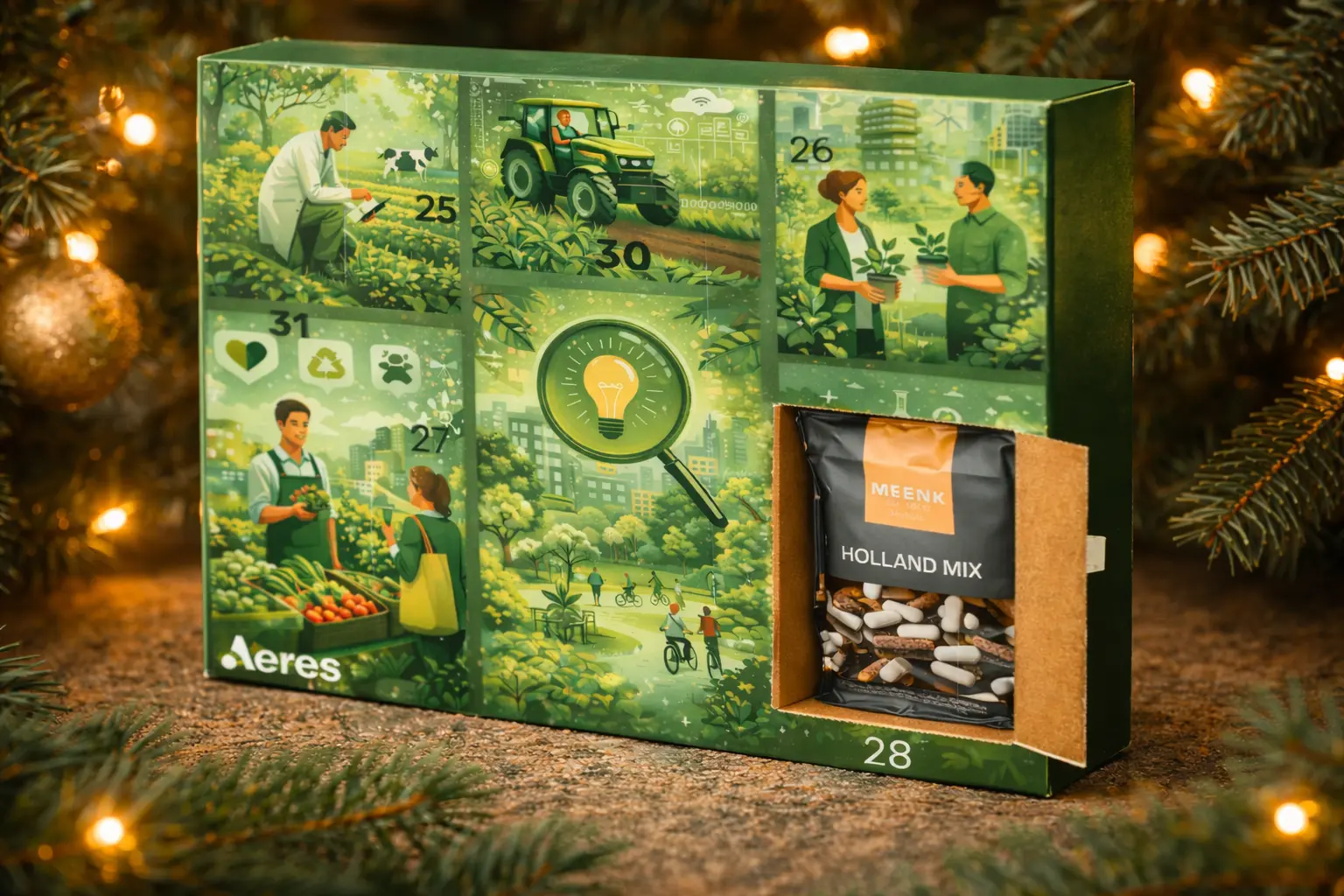 Voorbeeld van een adventskalenderconcept in de showroom