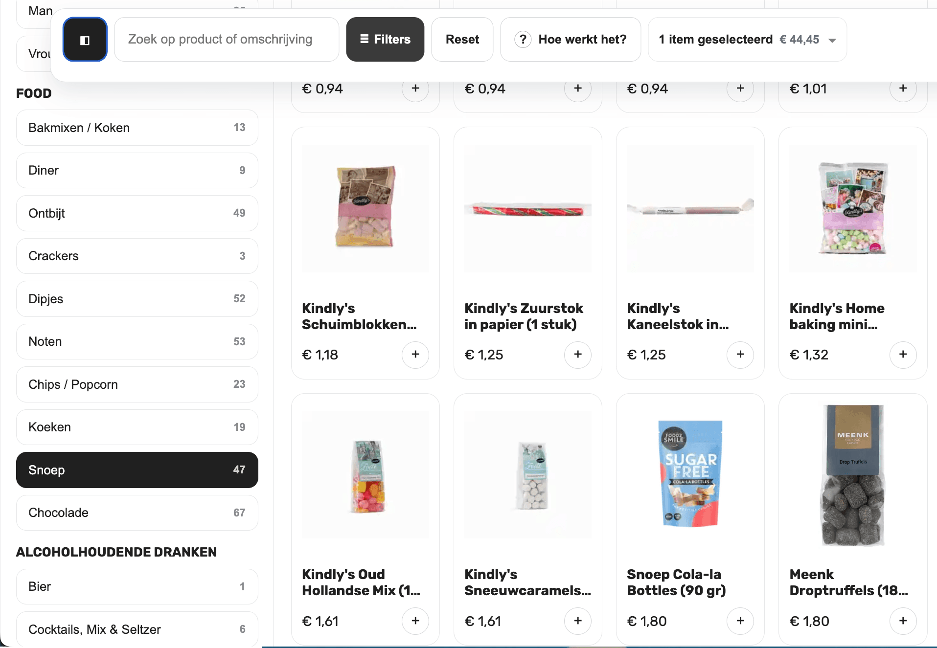 Voorbeeld van producten voor een kerstpakket