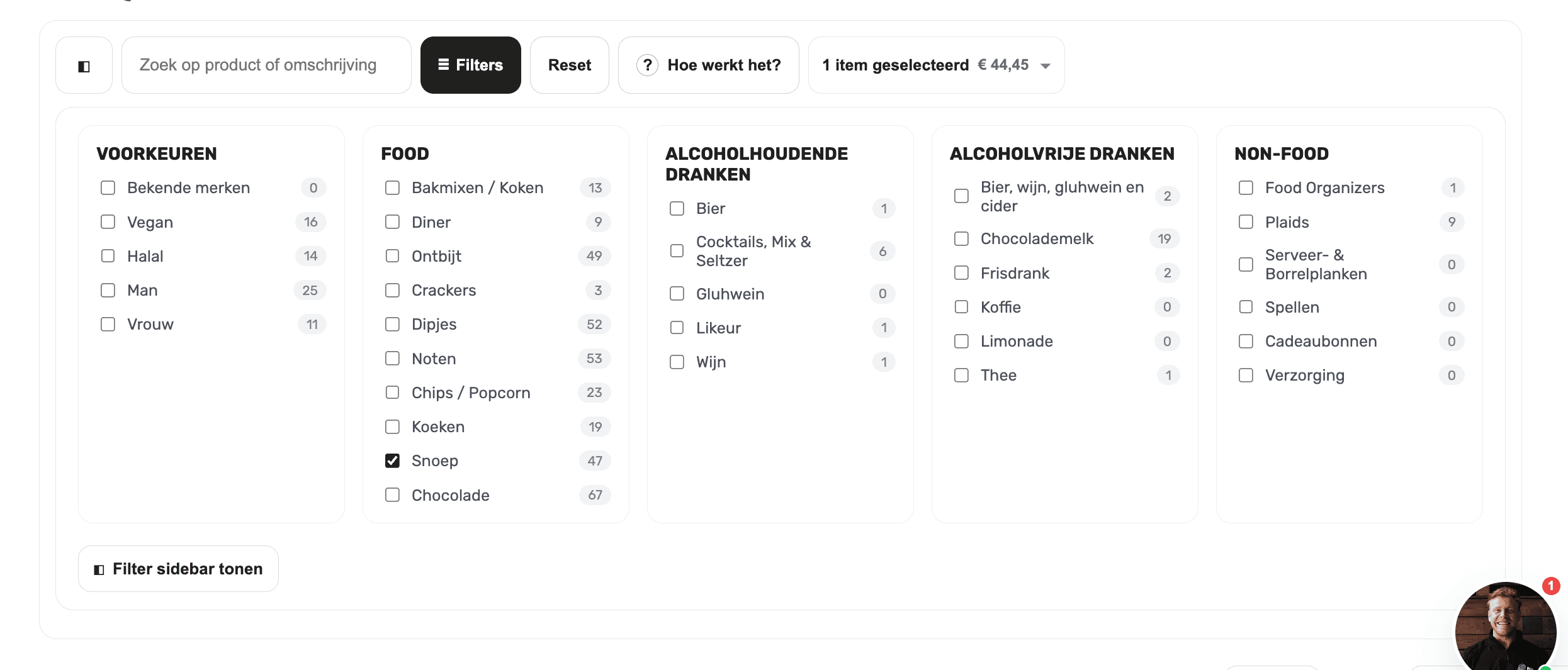 Voorbeeld van een samengesteld kerstpakket